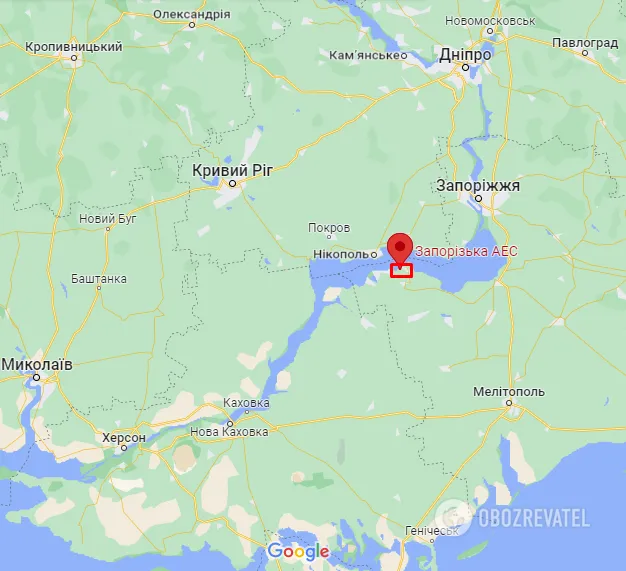 Запорожская атомная электростанция на карте dqxikeidqxidqeant
