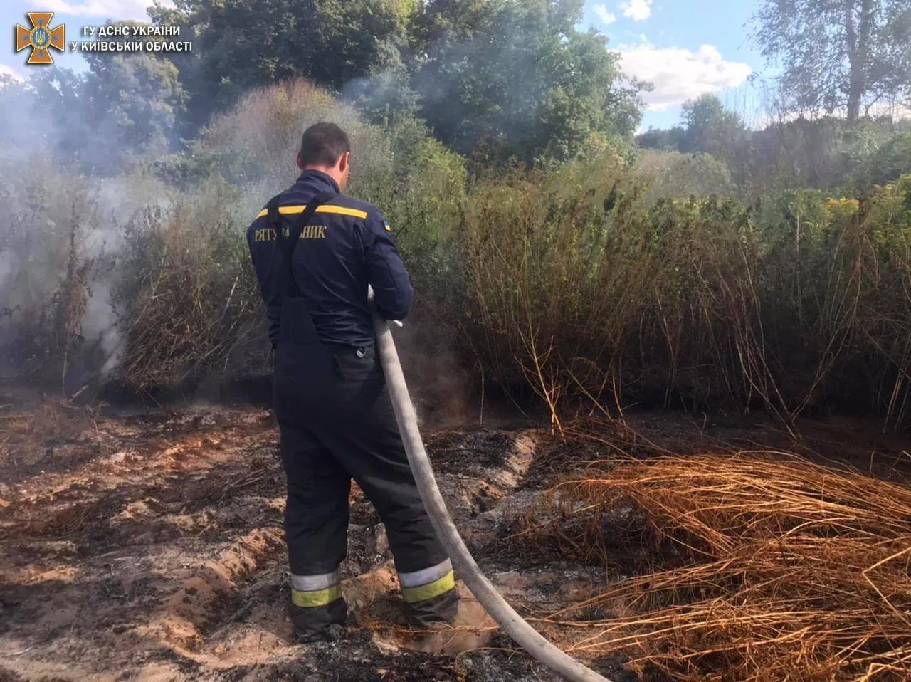 В Киевской области спасатели продолжили тушить пожары на торфяниках: где горит. Фото dqxikeidqxidqrant