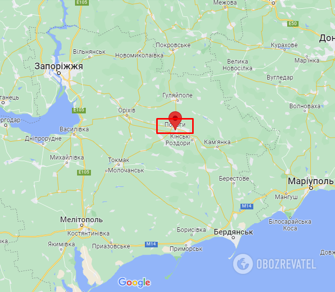 Місто Пологи на карті