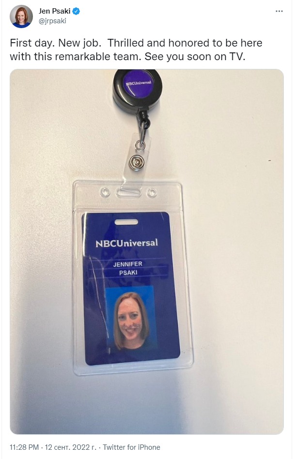 Скріншот з Твіттера Джен Псакі dqxikeidqxiqttant