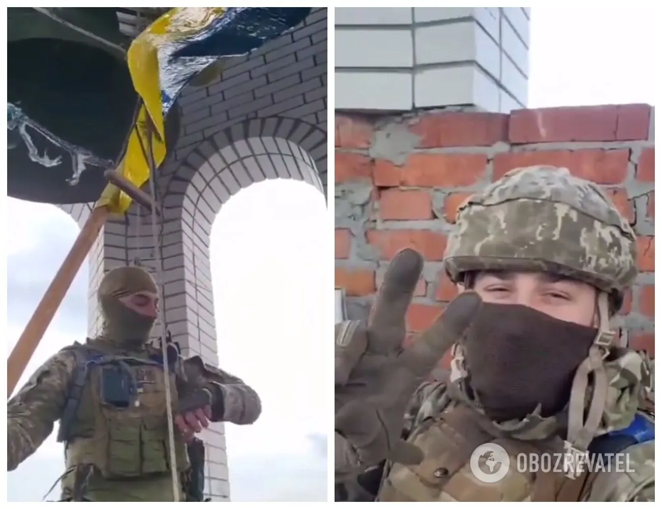 Воїни Збройних сил України у селі на Донбасі