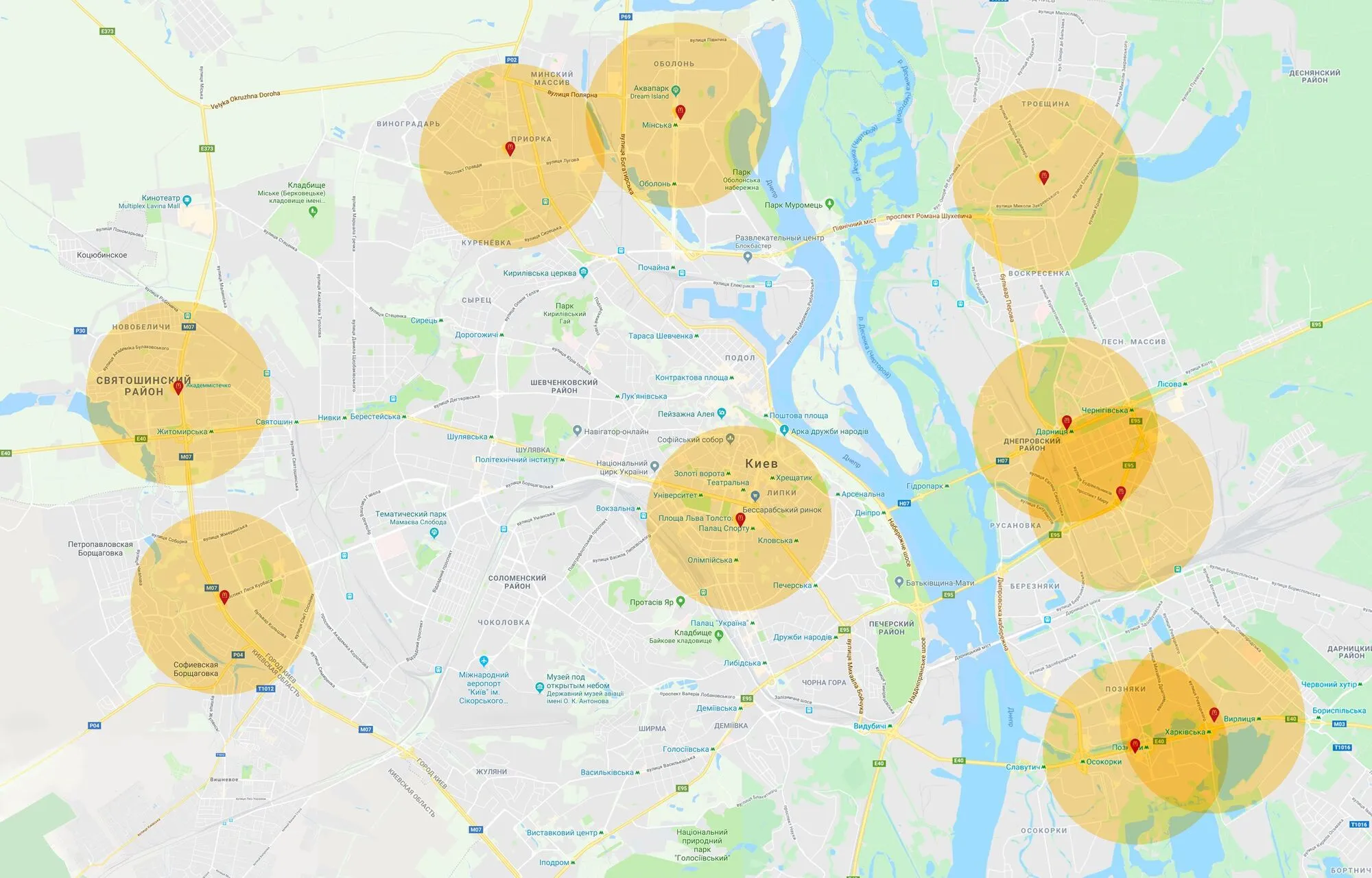 Радіус доставки та Макдональдс у Києві dqxikeidqxidqrant