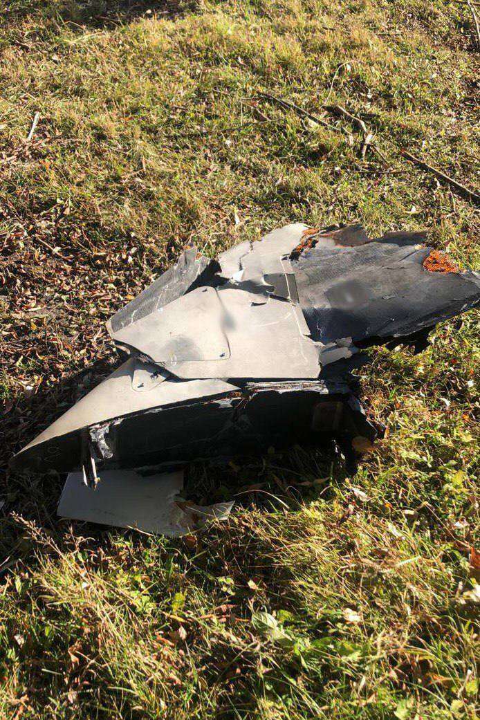 Полицейские показали обломки "шахеда", сбитого сегодня под Киевом (фото) dqxikeidqxidqrant