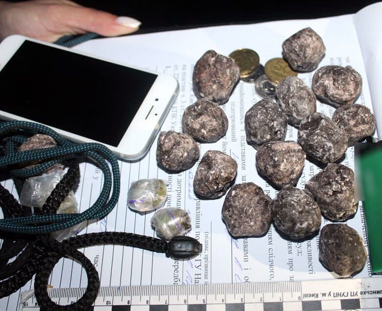 У Києві чоловік збував наркотики, маскуючи закладки під каміння. Фото