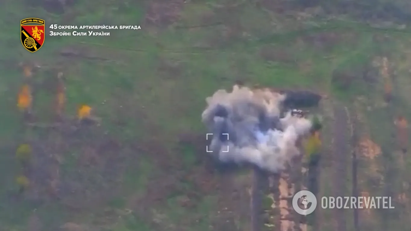 Взрыв военной техники захватчиков