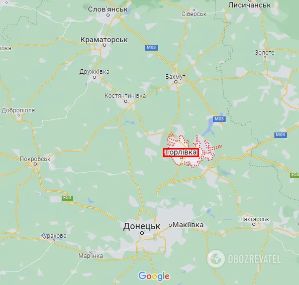 Місто Горлівка на карті dqxikeidqxidqeant