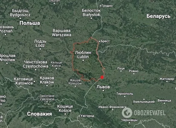 Село Пшеводув на карте dqxikeidqxidqeant