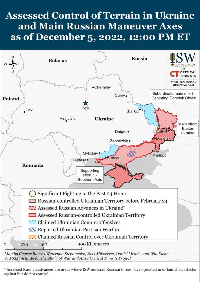 Карта бойових дій в Україні / фото ISW