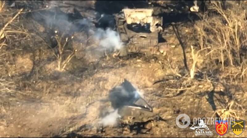 Горить російський танк