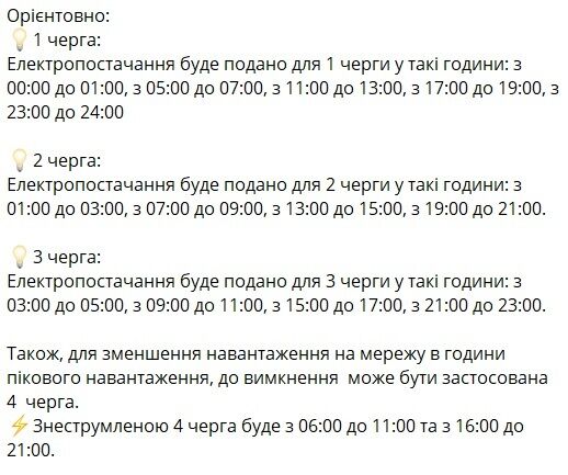 Графіки відключень для Прикарпаття