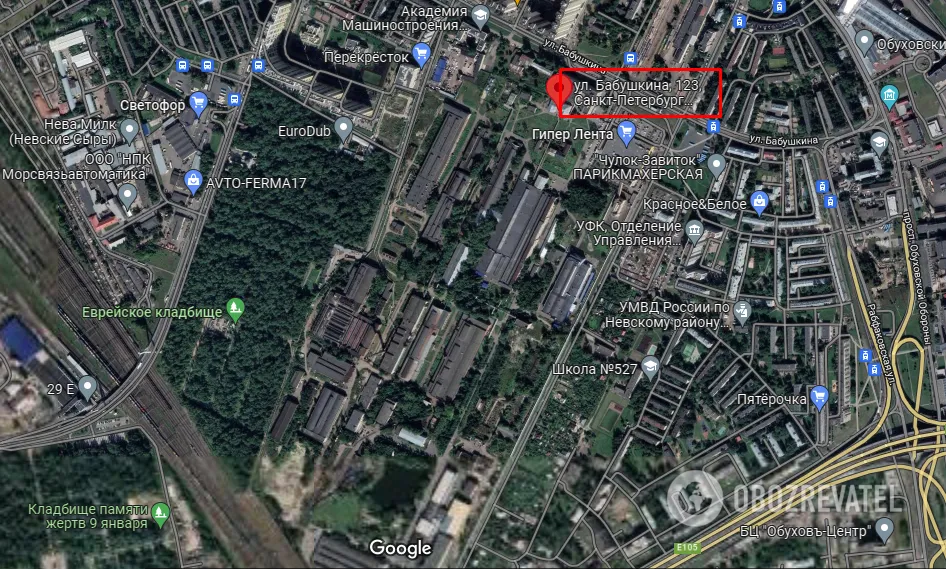 Адреса, де сталася пожежа, на карті dqxikeidqxidqeant