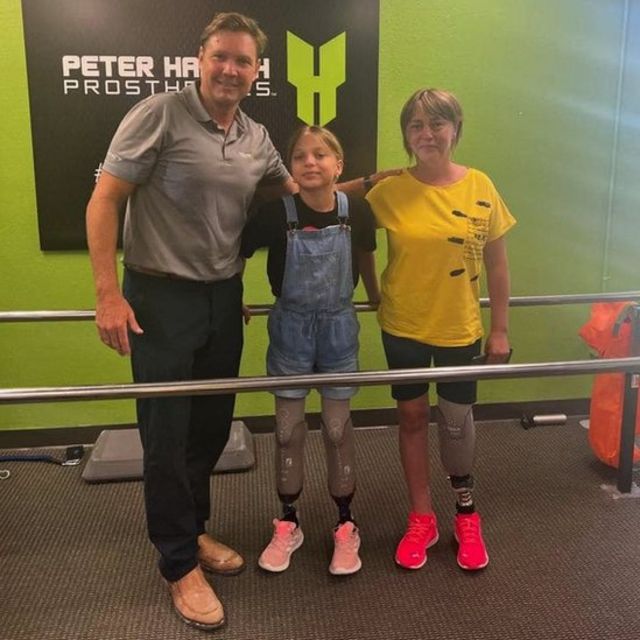 Natalya Stepanenko and her daughter undergoing rehabilitation