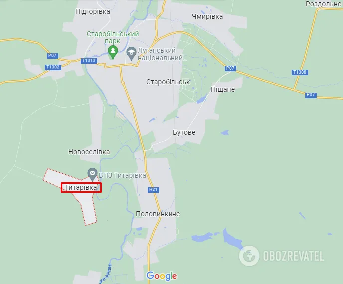 Титарівка Луганської області на карті