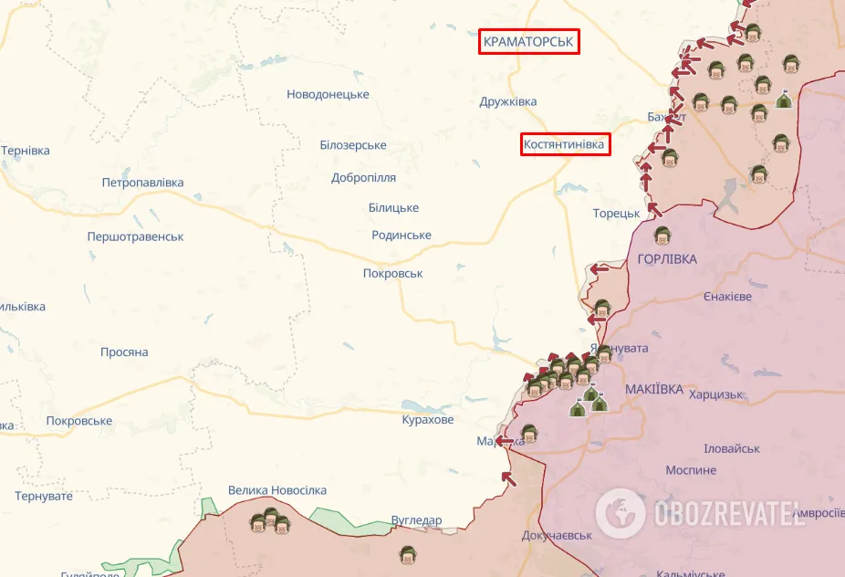 Краматорск и Константиновка.