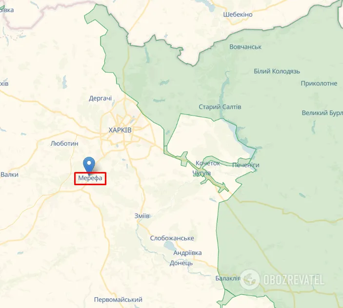 Мерефа на карте