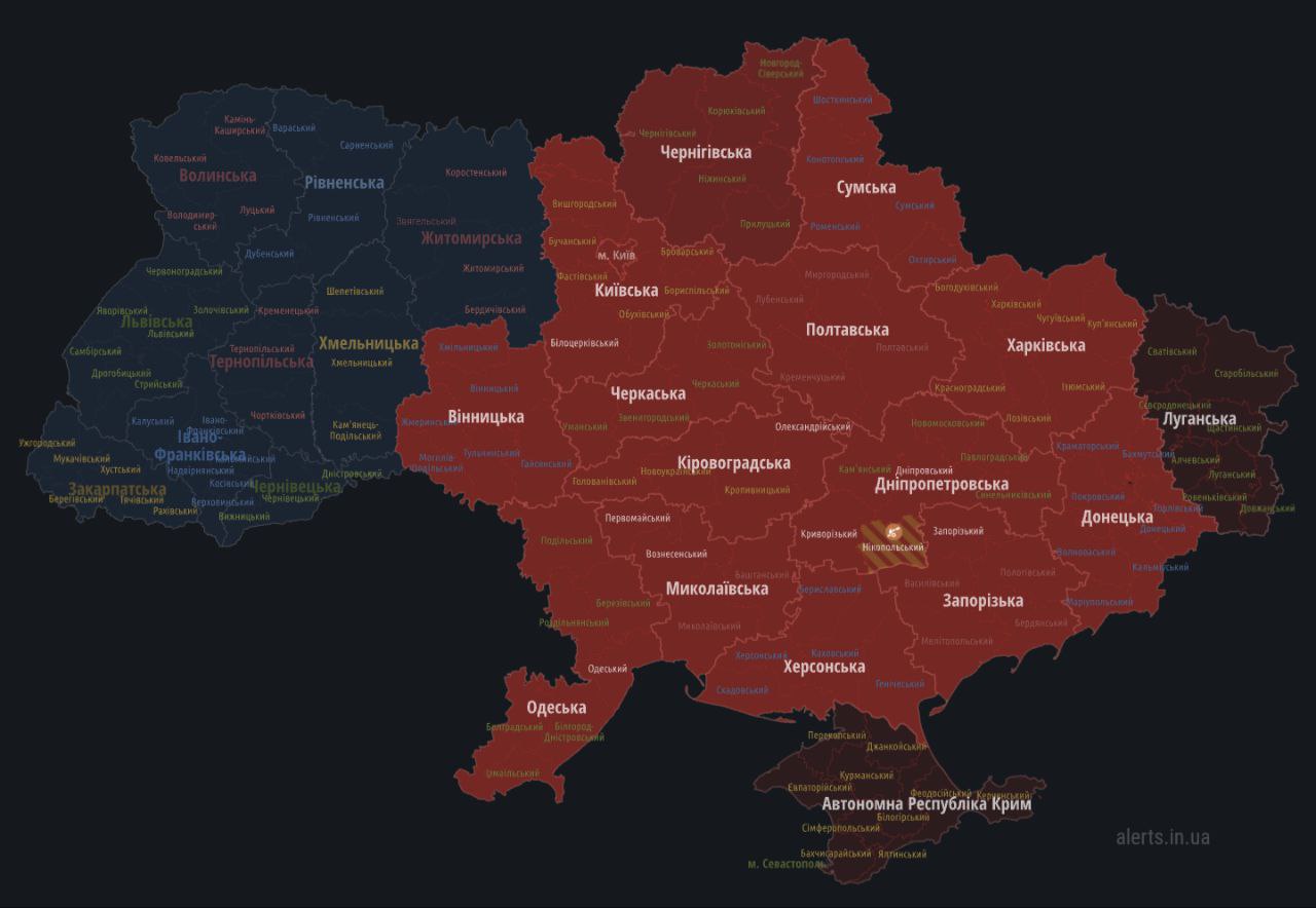 Киев и не только. С востока распространяется третья масштабная тревога за день dqxikeidqxixqant