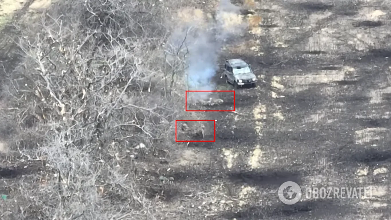 Оккупанты упали на землю