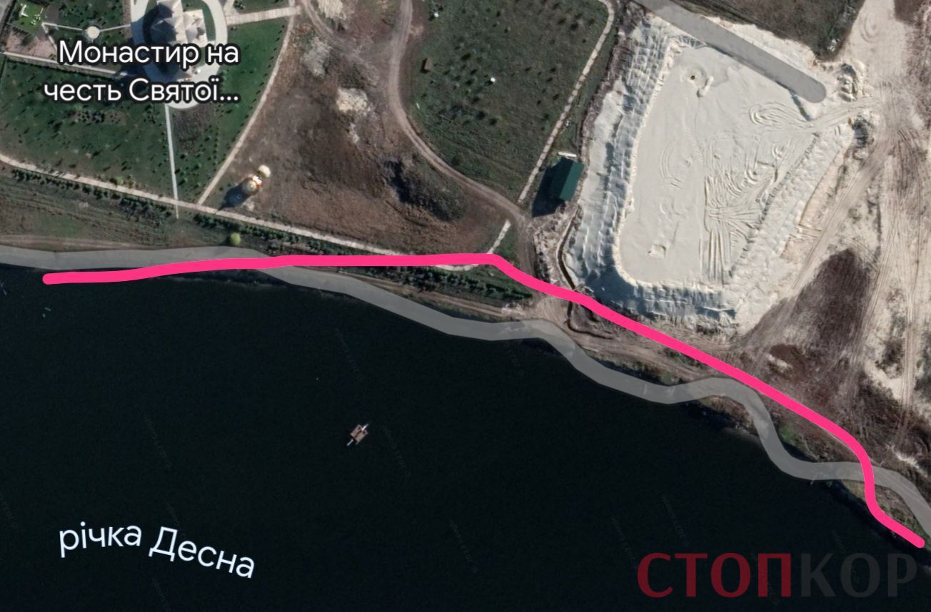 Полный обвал: в Киевской области из-за добытчиков песка разрушается и затапливается берег Десны (видео) 3 река Десна Зазимье