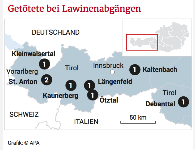 За останні два дні в австрійських Альпах під лавинами загинули 8 осіб dqxikeidqxidqrant