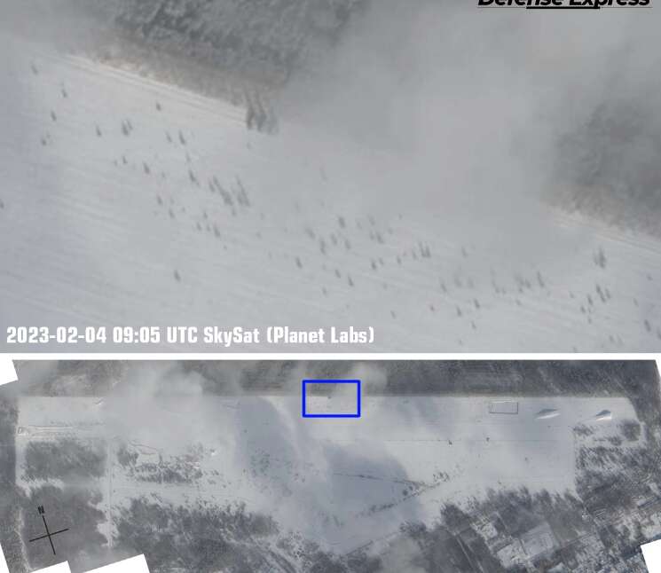 Все в снегу. Появились свежие снимки аэродрома Зябровка в Беларуси в 22 км от Украины