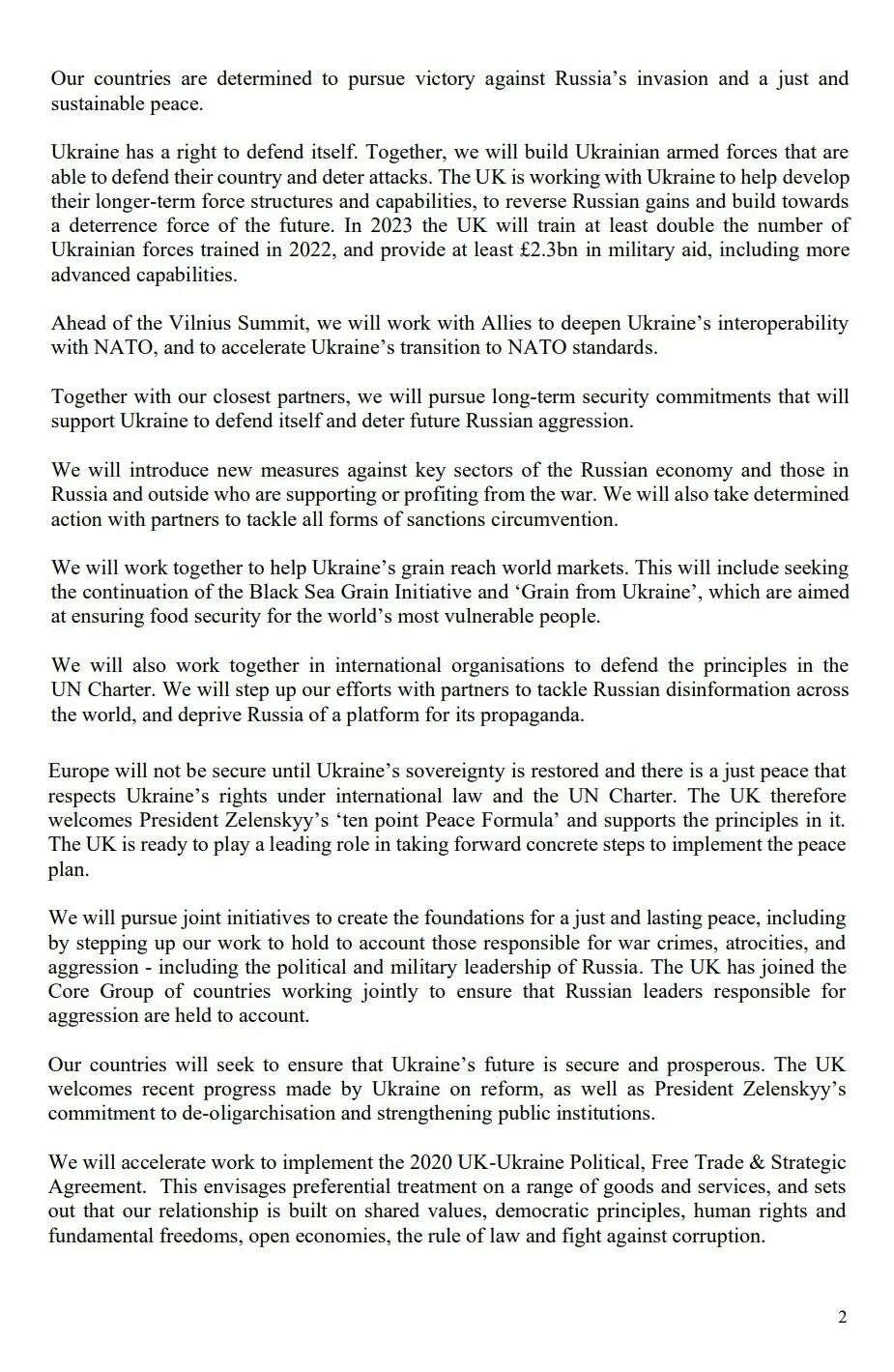 ’’Разом збудуємо сильну Україну’’: що передбачає Лондонська декларація, підписана Зеленським та Сунаком