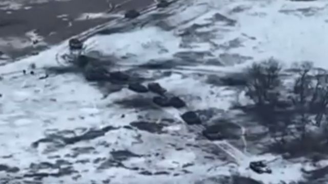 Кадр, снятый украинским дроном