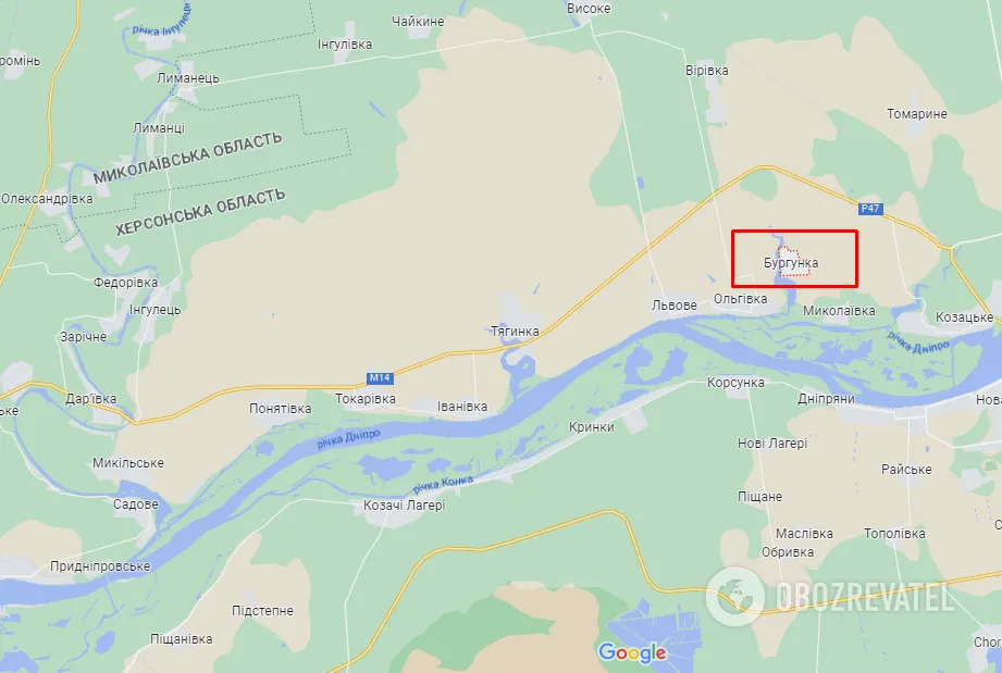 Бургунка на карті