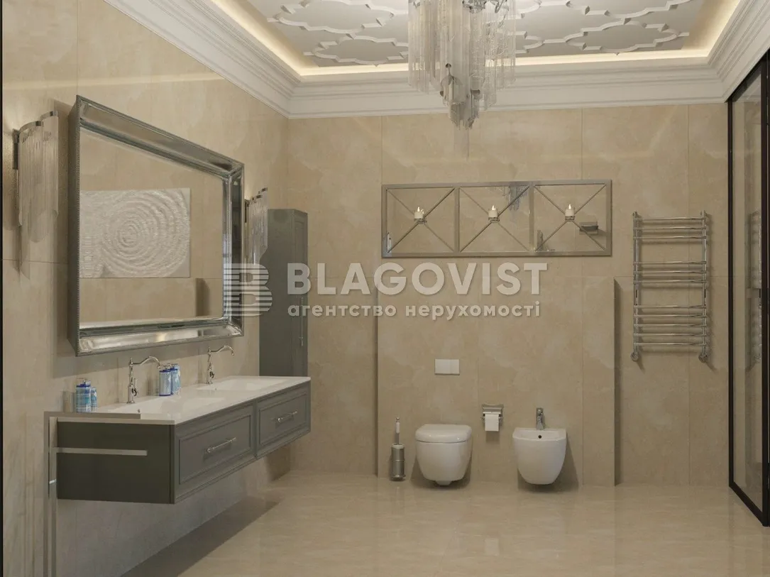 Квартира має 5 спалень зі своїми санвузлами та гардеробами.