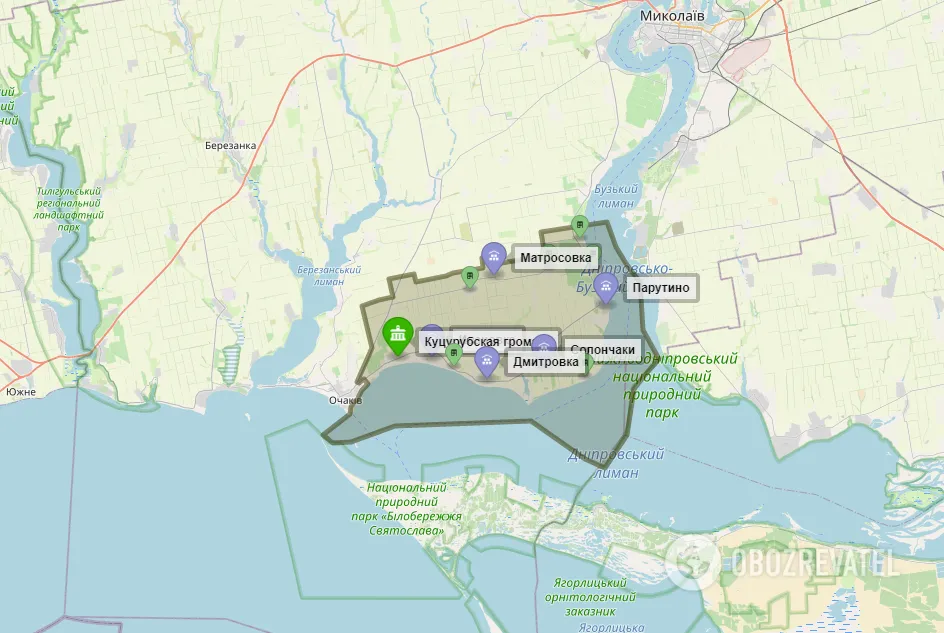 Куцурубська громада на карті