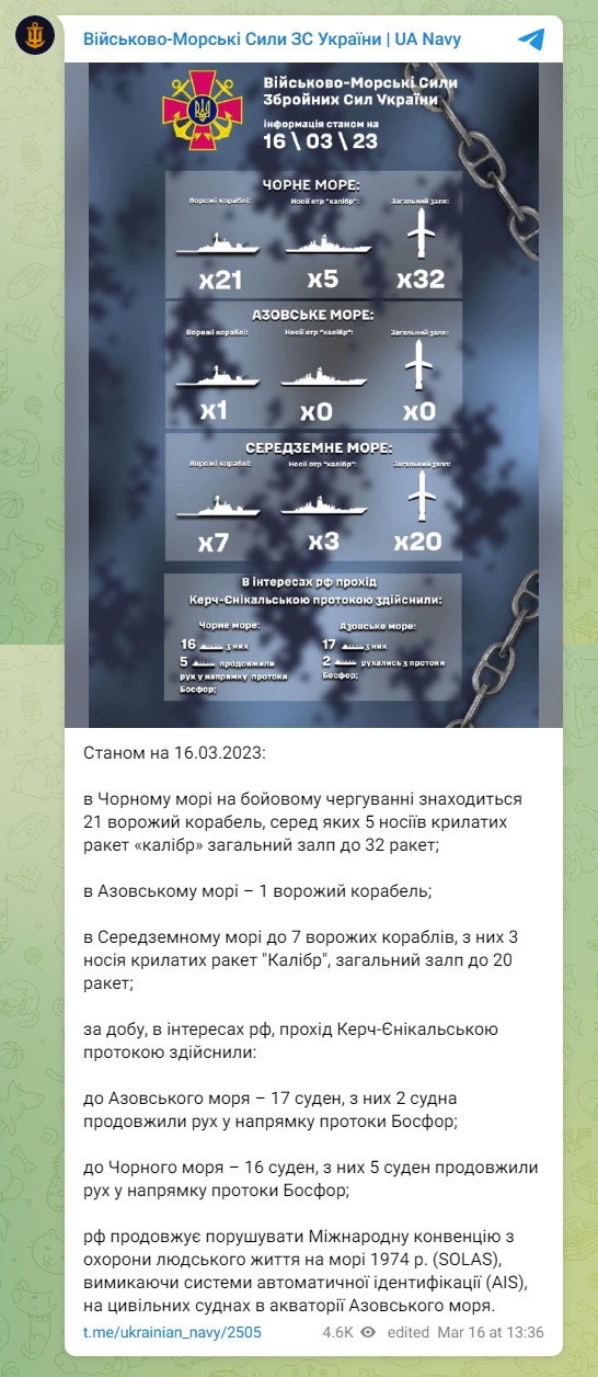 Скриншот из Телеграм ВМС ВСУ dqxikeidqxidqrant