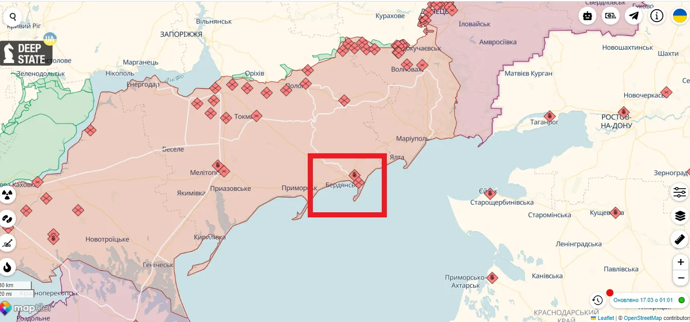 В оккупированном Бердянске ’’бавовна’’: в городе прогремели мощные взрывы