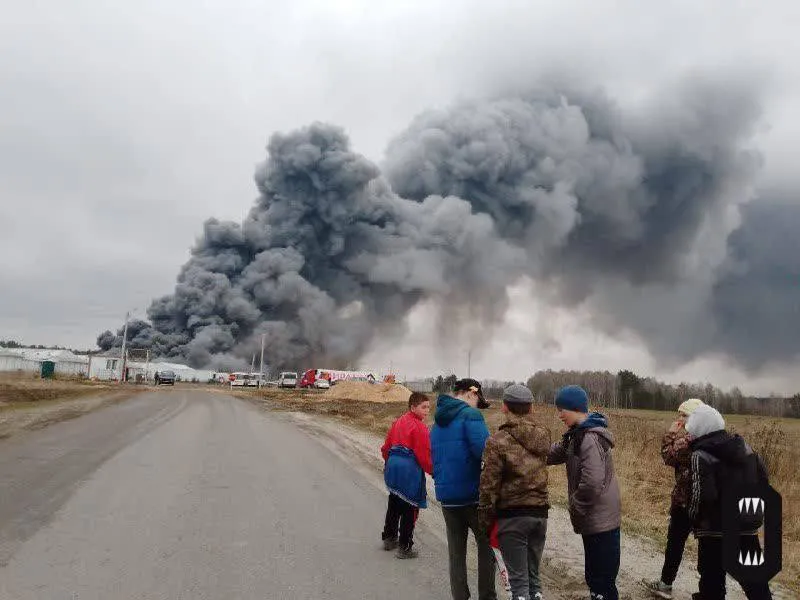 Россия снова в огне: горит птицефабрика в Брянской области. Фото и видео dqxikeidqxidqeant