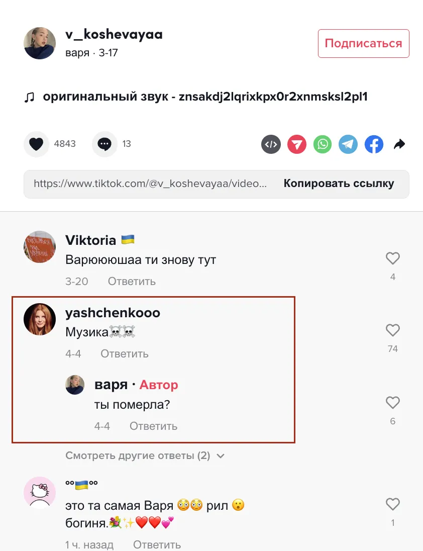 15-річна дочка Кошового оскандалилася через російську музику і нахамила підписникам