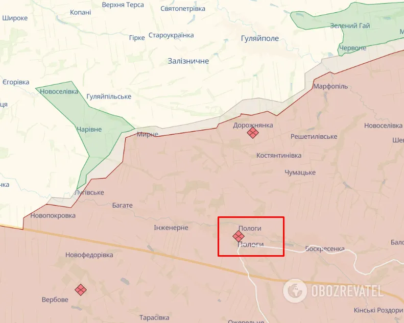 Місто Пологи на карті