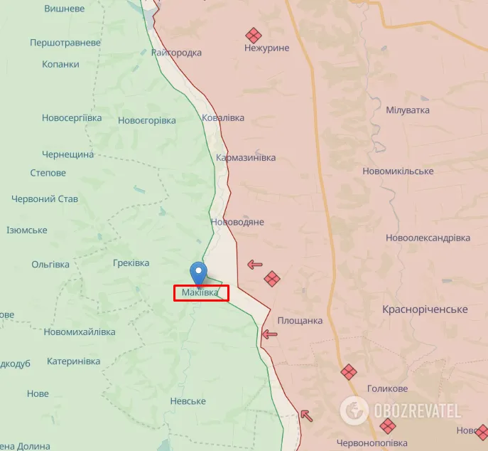 Макіївка Луганської області на карті