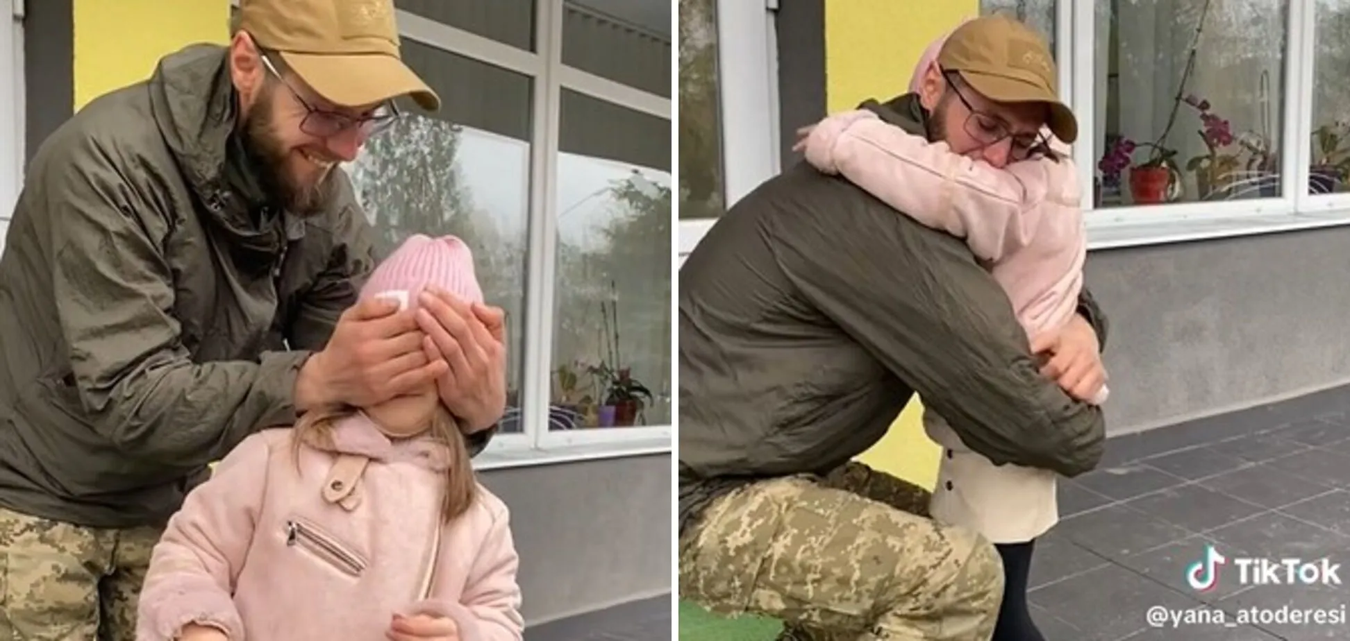 "Восемь месяцев разлуки": сеть тронули кадры встречи внуки с дедушкой-военным. Видео