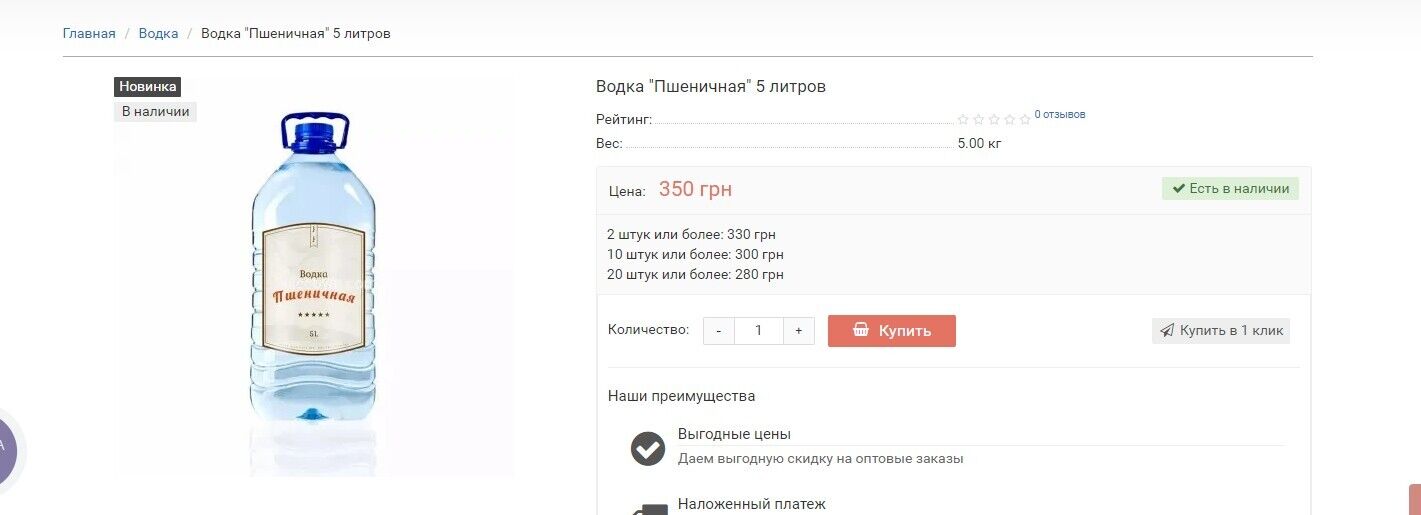 Скільки коштує фальсифікат горілки