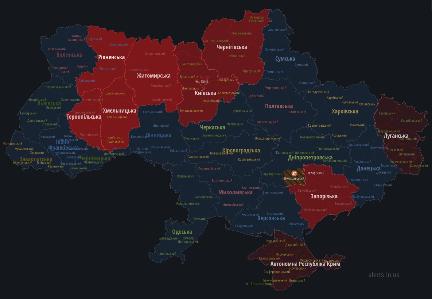 В Киеве и ряде областей ночью объявили воздушную тревогу dqxikeidqxidqrant