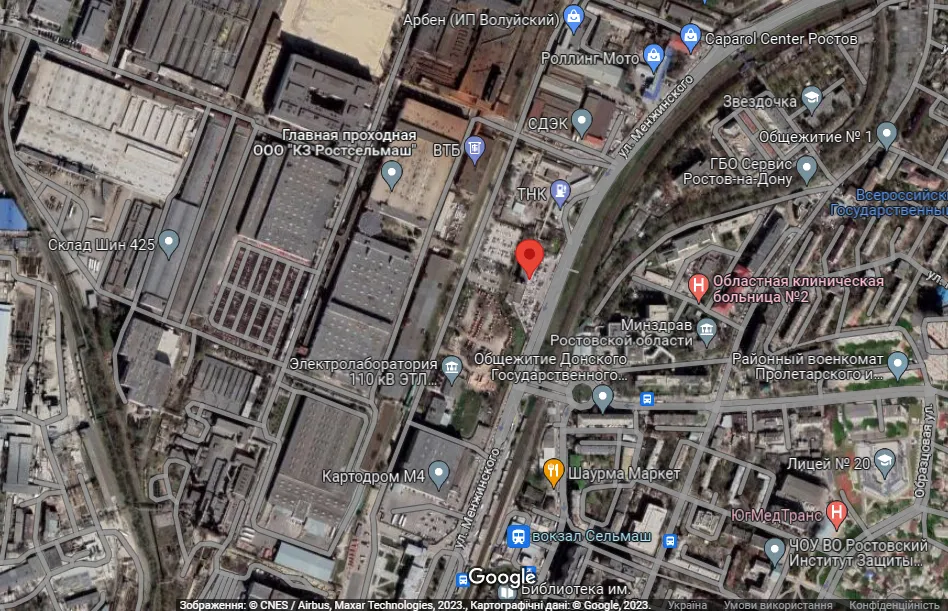 Адреса пожежі, яку вказують росЗМІ