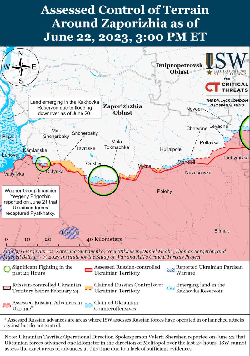 ЗСУ просуваються на південно-східному напрямку, тривають важкі бої: карти боїв ISW