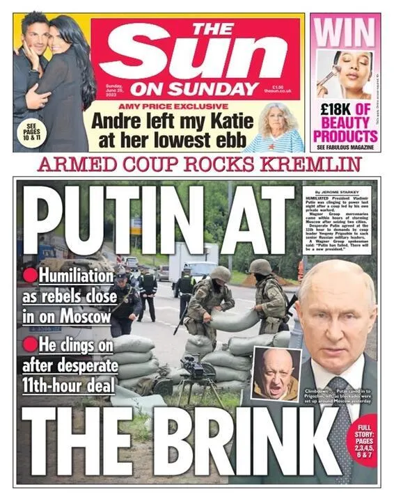 Приниження Путіна: що писали західні ЗМІ про "переворот" в Росії