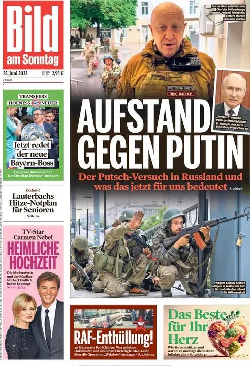 Приниження Путіна: що писали західні ЗМІ про "переворот" в Росії