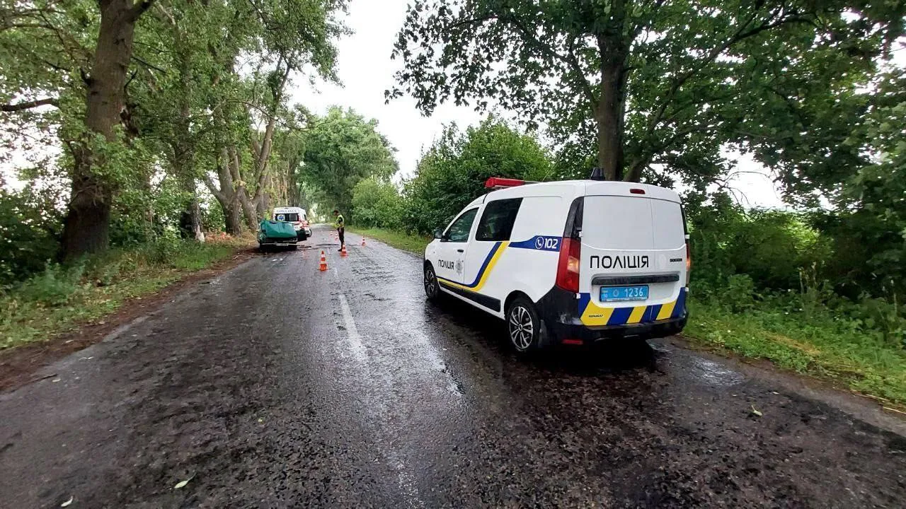 На Київщині легковик на швидкості в’їхав у дерево: є постраждалі. Фото dqxikeidqxidqeant