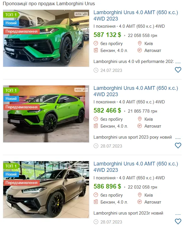     Lamborghini Urus:     .   