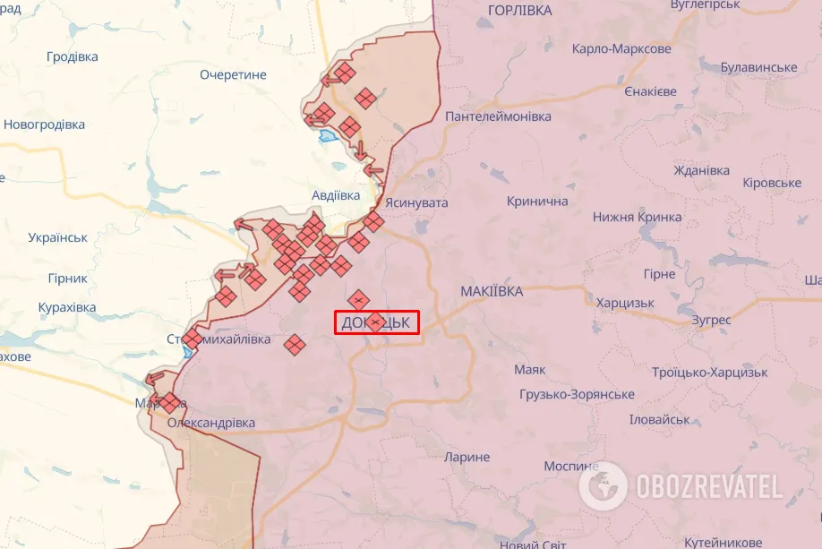 Донецьк на карті