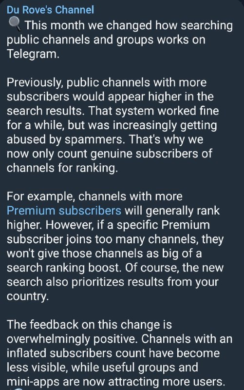 Снимок сообщения Павла Дурова. Источник - Телеграм dqxikeidqxidqeant