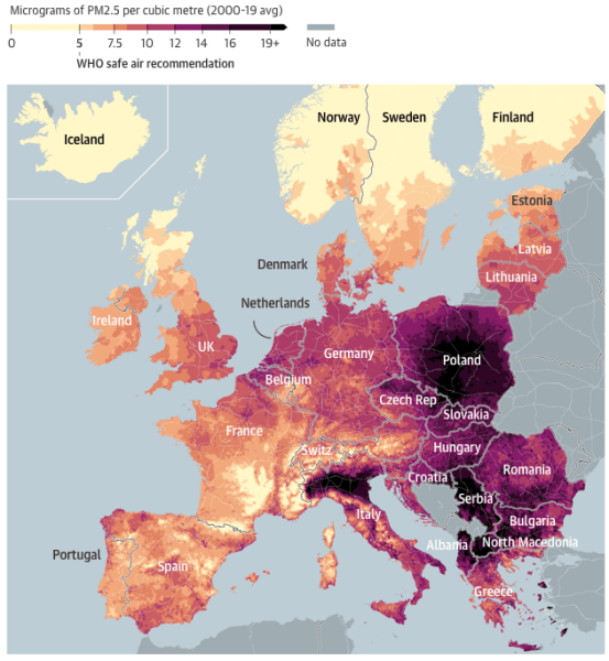 Карта забрудненості Європи dqxikeidqxidqrant