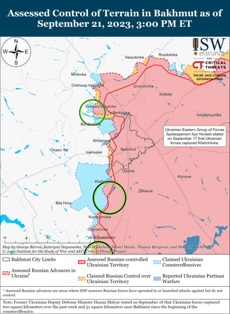 ВСУ продвинулись в районах Бахмута и Вербового: карты боев ISW