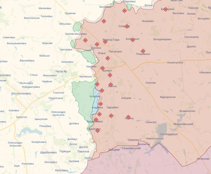 карта бахмут