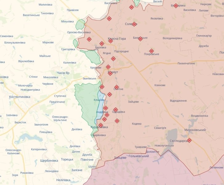 карта бахмут